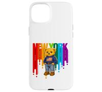 Custodia per iPhone 15 Plus Exceed The Limit New York Teddy Bear- Colorful NYC Boroughs
