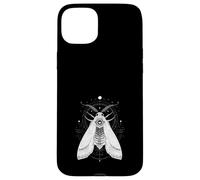 Custodia per iPhone 15 Plus Falena Luna Geometria Sacra Arte Mistica