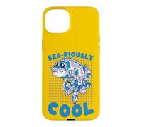 Custodia per iPhone 15 Plus Fantastico disegno di cartone animato Fish Pun
