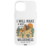 Custodia per iPhone 15 Plus Farò un modo nel deserto - Isaia 43:19 Retro