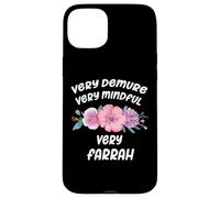 Custodia per iPhone 15 Plus Farrah Personalized Very Demure Very Mindful Farrah Name