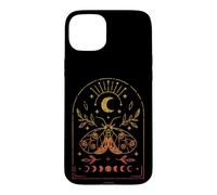 Custodia per iPhone 15 Plus Fasi falena della luna Mezzaluna Retro Spirituale