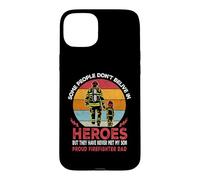 Custodia per iPhone 15 Plus Father And Son Heroes Proud Firefighter Dad Fathers Day