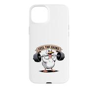 Custodia per iPhone 15 Plus Feel The Gains Duck - Allenamento per sollevamento pesi