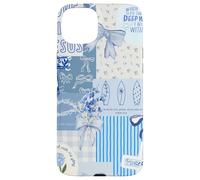 Custodia per iPhone 15 Plus Fiocco blu Love Like Jesus carino floreale estivo patchwork