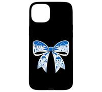 Custodia per iPhone 15 Plus Fiocco vacanze blu bianco per viaggi d'estate