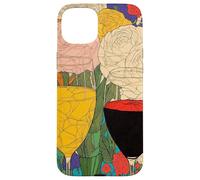 Custodia per iPhone 15 Plus Fiori e Calici di Vino Un Brindisi al Colore e alla Vita
