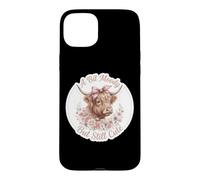 Custodia per iPhone 15 Plus Fiori floreali di mucca delle Highland un po' lunatici ma comunque carini