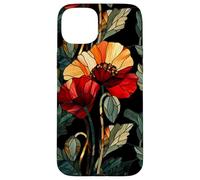 Custodia per iPhone 15 Plus Floral Cupo Art Nouveau Papavero Gotico Botanico Stile Boho