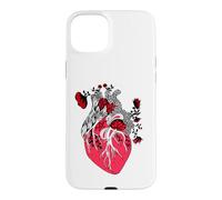 Custodia per iPhone 15 Plus Floral Human Heart Anatomy