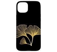 Custodia per iPhone 15 Plus Foglia di ginkgo biloba minimalista