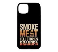 Custodia per iPhone 15 Plus Fumo Carne Raccontare Storie Nonno BBQ Grilling