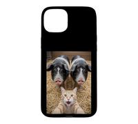 Custodia per iPhone 15 Plus Funny Cat Selfie with Pigs Design - Cute Animal Pig Lovers