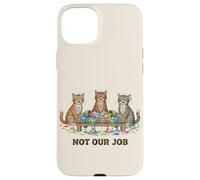 Custodia per iPhone 15 Plus Funny Cats Chaos Not Our Job Amante dei gatti