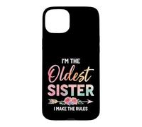 Custodia per iPhone 15 Plus Funny Daying Make The Rules Oldest Sister
