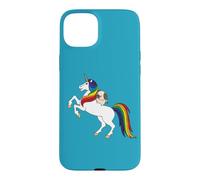 Custodia per iPhone 15 Plus Funny Kawaii Womens Girls Unicorn Rainbow Happy Pug Lover