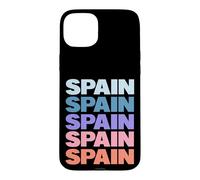 Custodia per iPhone 15 Plus Funny Modern Repetitive Text Design Spain Spaniard Europe
