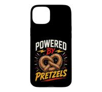 Custodia per iPhone 15 Plus Funny Pretzel Saying Humor Joke Gag Powered By