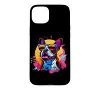 Custodia per iPhone 15 Plus Funny Retro Vintage Mens Womens 80s 90s Boston Terrier Lover