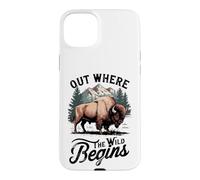 Custodia per iPhone 15 Plus Fuori dove il selvaggio inizia Bison Mountain Design