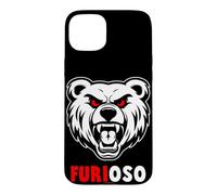 Custodia per iPhone 15 Plus FURIOSO Angry Bear Divertente gioco di parole in lingua spagnola