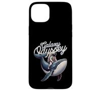 Custodia per iPhone 15 Plus Galaxy Odyssey Astronaut Riding Cosmic Whale Art