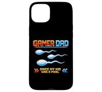Custodia per iPhone 15 Plus Gamer Dad Since My Kid Was A Pixel Divertente Inappropriato Adulto
