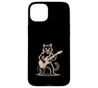 Custodia per iPhone 15 Plus Gatto che suona la chitarra elettrica forte