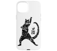 Custodia per iPhone 15 Plus Gatto esilarante che pratica Tai Chi arti marziali Ying Yang