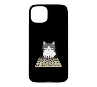 Custodia per iPhone 15 Plus Gatto Giocatore Scacchi Divertente Scacco Matto Strategia