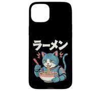 Custodia per iPhone 15 Plus Gatto Ramen Cyborg Giapponese Estetica Mecha Anime Gatto