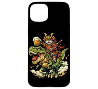 Custodia per iPhone 15 Plus Gatto samurai che cavalca la birra T Rex Beer, anime di gatti guerrieri giapponesi
