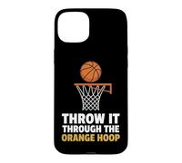 Custodia per iPhone 15 Plus Gettalo attraverso il giocatore di basket Orange Hoop