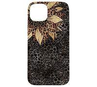 Custodia per iPhone 15 Plus Ghepardo leopardo stampa animale girasole per donne ragazze carino