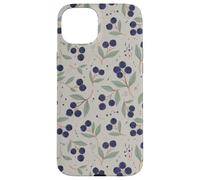 Custodia per iPhone 15 Plus Giardino naturale botanico con motivo a ramo di mirtillo