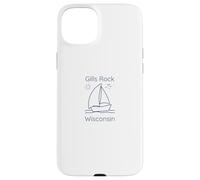 Custodia per iPhone 15 Plus Gills Rock Wisconsin Sailboat and Sun