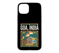 Custodia per iPhone 15 Plus Goa India Bandiera Spiaggia Basilica Grafica Viaggio