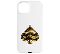 Custodia per iPhone 15 Plus Golden Spade Sunglasses Poker Casino Lucky Symbol
