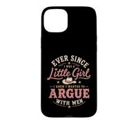 Custodia per iPhone 15 Plus Grafica retrò western da cowgirl di Argue With Men