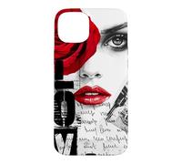 Custodia per iPhone 15 Plus Grafica streetwear Dark Romance, Gothic Red Rose Lover