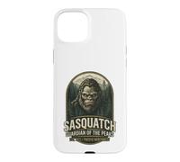 Custodia per iPhone 15 Plus Grafica vintage del Pacifico nord-occidentale del Sasquatch Guardian Peaks