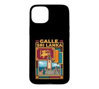 Custodia per iPhone 15 Plus Grafico di viaggio storico del forte della bandiera dello Sri Lanka di Galle