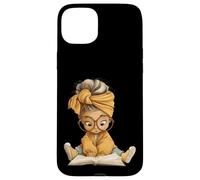 Custodia per iPhone 15 Plus Grandi occhiali con grafica per amanti del libro aperto per ragazza carina