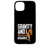 Custodia per iPhone 15 Plus Gravity And I Rispettosamente non sono d'accordo Arrampicata Divertente