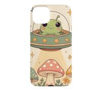 Custodia per iPhone 15 Plus Groovy Cute Kawaii Alien Frog UFO Alien Rapimento Funghi