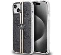Custodia Guess per iPhone 15 Plus 6,7 nera custodia rigida IML 4G Gold Stripe - Nouvo