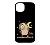 Custodia per iPhone 15 Plus Gufo che dorme Tipo Notte attiva Luna con stelle