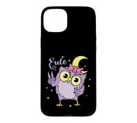 Custodia per iPhone 15 Plus Gufo Tipo di sonno Notte Luna attiva Asterisco Donne