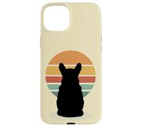 Custodia per iPhone 15 Plus Happy Corgi Dog Retro Tramonto Colorato Animale Art