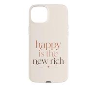 Custodia per iPhone 15 Plus Happy Is The New Rich Wealth Mindset Citazione di successo